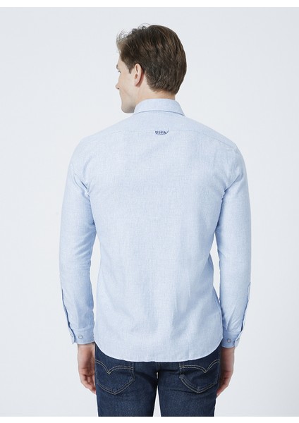 Slim Fit Düz Açık Mavi Erkek Gömlek fiyatları