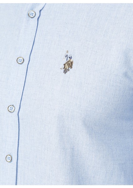 Slim Fit Düz Açık Mavi Erkek Gömlek indirimleri