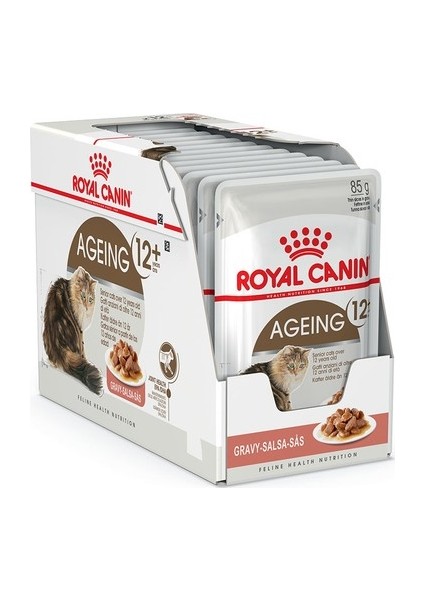 Ageing +12 Gravy Soslu Yaşlı ve Ileri Yaştaki Kediler Için Yaş Mama 12 x 85 gr