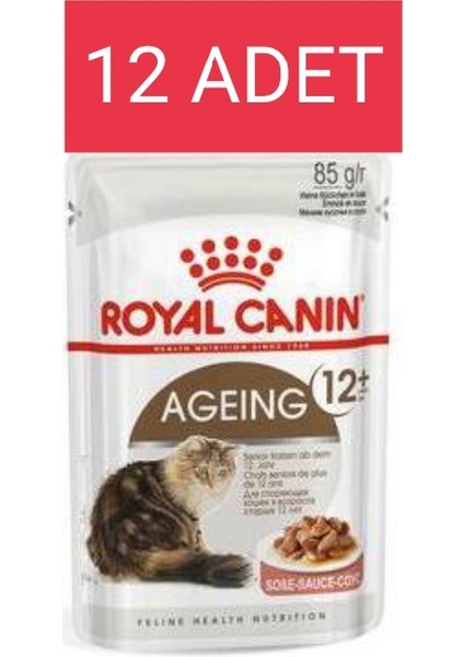 Ageing +12 Gravy Soslu Yaşlı ve Ileri Yaştaki Kediler Için Yaş Mama 12 x 85 gr
