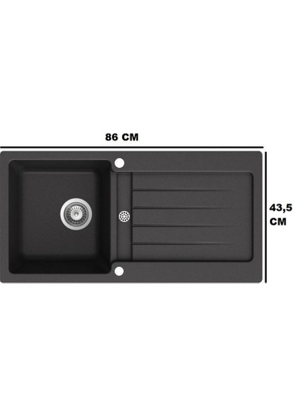 Kea 45BTG Te Granit Evye Siyah Renk 86 x 43,5 Kumandalı Sifon