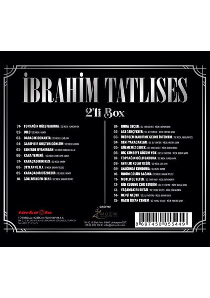 Türküola Müzik Ibrahim Tatlıses - Sabuha / Acı Gerçekler (2'li Box Cd)