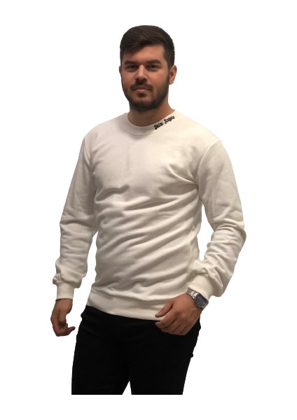 Palm Angels Sırt Boyun Baskılı Bambu Dokuma Trend Erkek Sweatshirt fırsatları