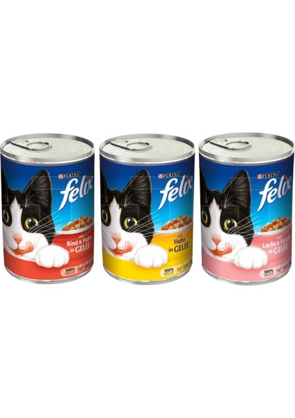 Karışık Konserve Kedi Maması 400 gr 3 Adet
