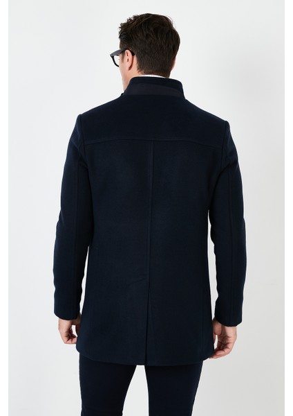 Slim Fit Pamuklu Kaşe Kaban Erkek Kaban 5840099