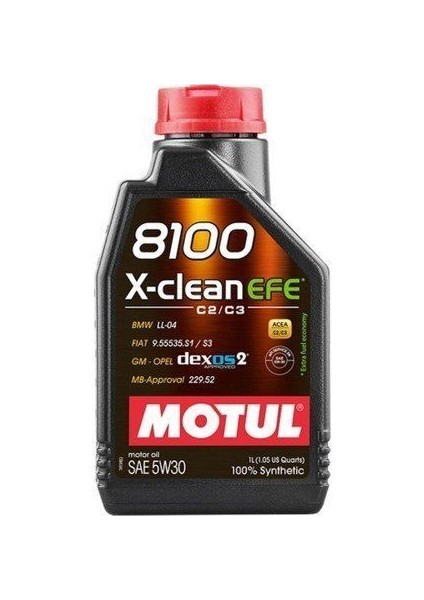 8100 X-Clean 5W30 Efe Motor Yağı Partiküllü 1 Lt (Motul)