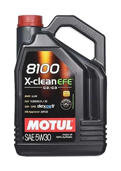 8100 X-Clean Efe 5W30 Dexos2 Partiküllü Motor Yağı 4 lt. (Üretim Yılı: 2021)