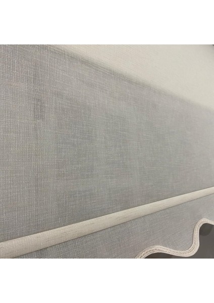 VP1661 Çift Mekanizmalı Tül ve Stor Perde Krem Naturel Keten Etek Dilimli 80 x 200
