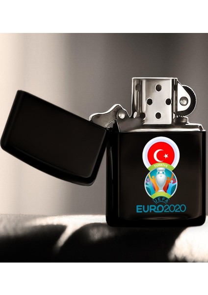 Home Euro 2020 Özel Tasarım Siyah Benzinli Metal Çakmak-3