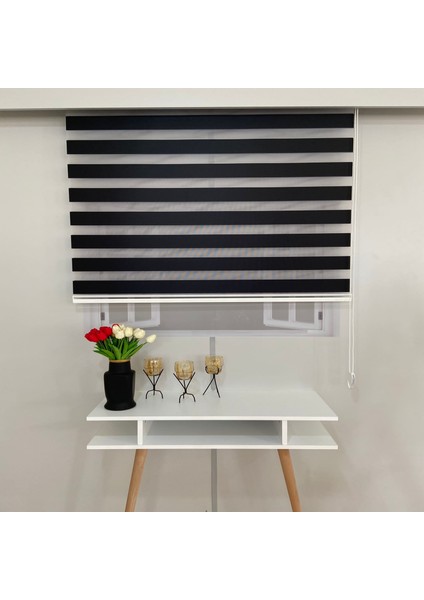 Vp 710 Düz Lü x Saten Stor Zebra Perde Siyah 120 x 200