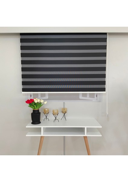 Vp 710 Düz Lü x Saten Stor Zebra Perde Siyah 150 x 200