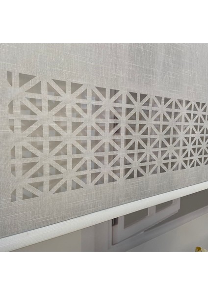 LZR1035 Çift Mekanizmalı Lazer Kesim Tül ve Stor Perde Beyaz 140 x 200 modelleri