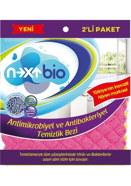 Antibakteriyel Mikrofiber Temizleme Bezi 2'li