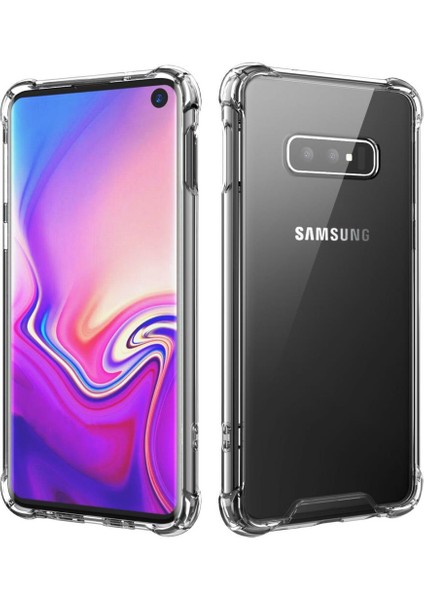 Samsung Galaxy S10E Kılıf Kenar Koruma Antişok Silikon Kılıf +Cam