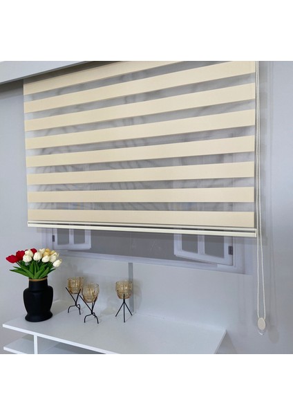 Vp 700 Düz Lü x Saten Stor Zebra Perde Sütlü Kahve 170 x 260