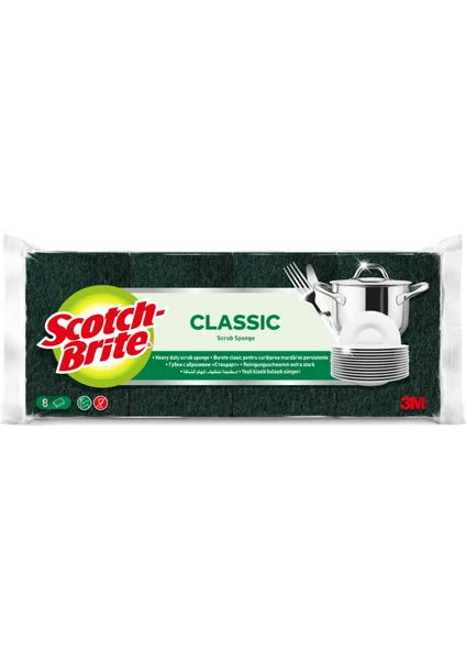 Scotch Brite Yeşil Klasik Sünger 8'li