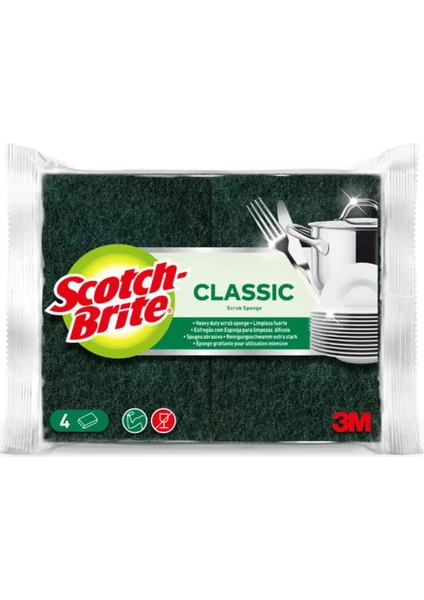 Scotch Brite Yeşil Klasik Sünger 4'lü