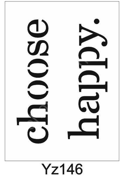 YZ-146 Yazı Desenler Stencil Şablon 25 x 25 cm