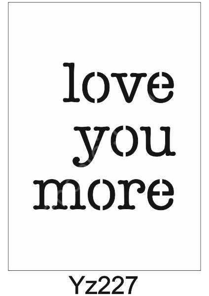 YZ-227 Yazı Desenler Stencil Şablon 20 x 20 cm