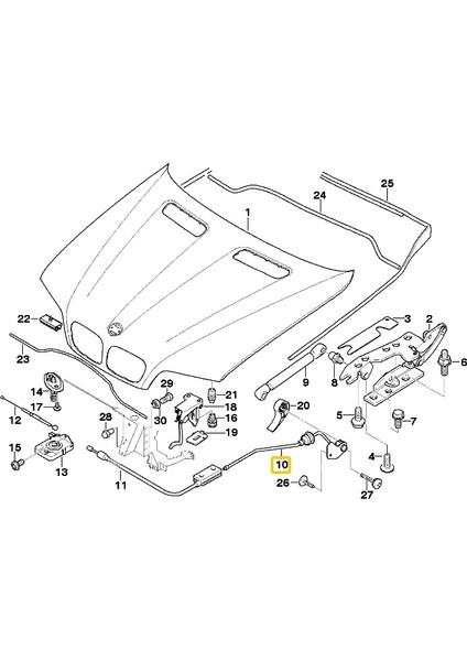 Bmw Uyumlu E53 X5 Kaput Teli 51238402615 fırsatları