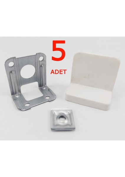 Dolap Askı Elemanı + Vidaları 5 Adet