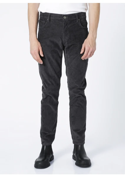 Lee Cooper 221 Lcm 221005 Ricky Nd 1   Yüksek Bel Regular Straight Düz Antrasit Erkek Chino Pantolon