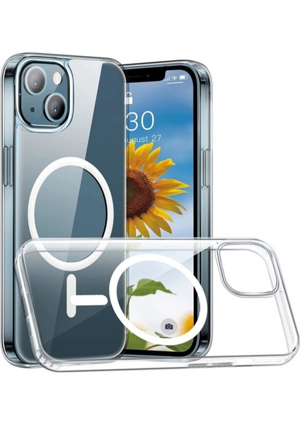 Apple iPhone 13 Mini Magsafe Özellikli Shock Proof Şeffaf Silikon Kılıf
