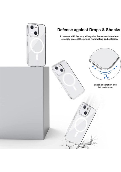 Apple iPhone 13 Mini Magsafe Özellikli Shock Proof Şeffaf Silikon Kılıf