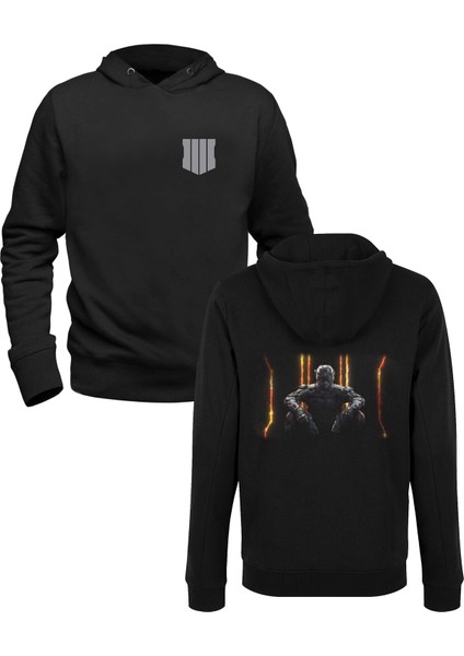 Call Of Duty Dijital Baskılı Siyah Ön Arka Baskılı Sweatshirt