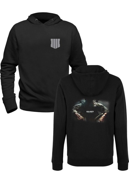 Call Of Duty Dijital Baskılı Siyah Ön Arka Baskılı Sweatshirt