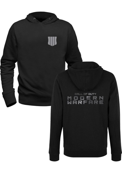 Call Of Duty Dijital Baskılı Siyah Ön Arka Baskılı Sweatshirt