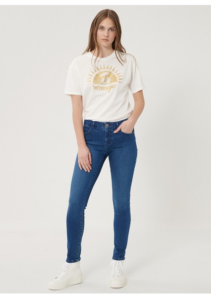 Kadın Mavi Skinny Fit Denim Esnek Jean Kot Pantolon