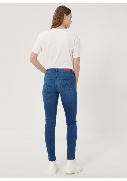Kadın Mavi Skinny Fit Denim Esnek Jean Kot Pantolon fırsatları
