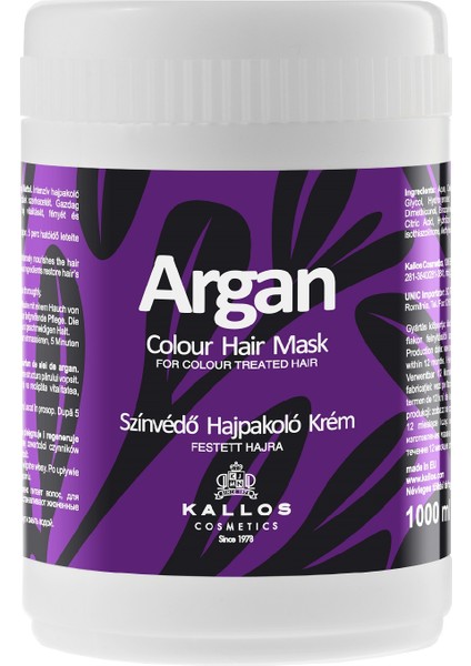Argan Boyalı Saçlar Için Argan Yağlı Saç Bakım Maskesi 1000 ml