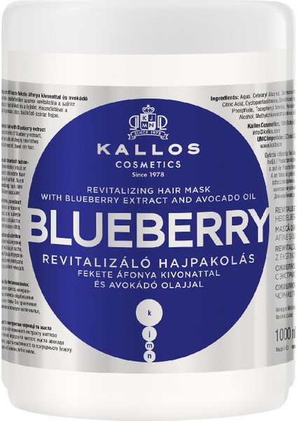 Blueberry Hair Mask Yabanmersini Özü ve Avakadodu Yağı Içeren Canlandırıcı Saç Bakım Maskesi 1000 ml
