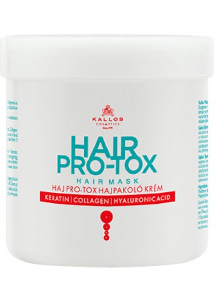 Hair Pro-Tox Keratin, Kollajen ve Hyaluronic Acid Içeren Saç Bakım Maskesi 500 ml