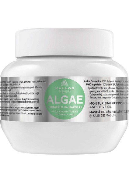 Algae Yosun Özü ve Zeytinyağı Içeren Nemlendirici Saç Bakım Maskesi 275ML