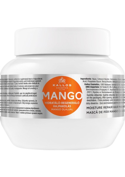 Mango Yağı Içeren Nem Verici ve Onarıcı Saç Bakım Maskesi 275ML