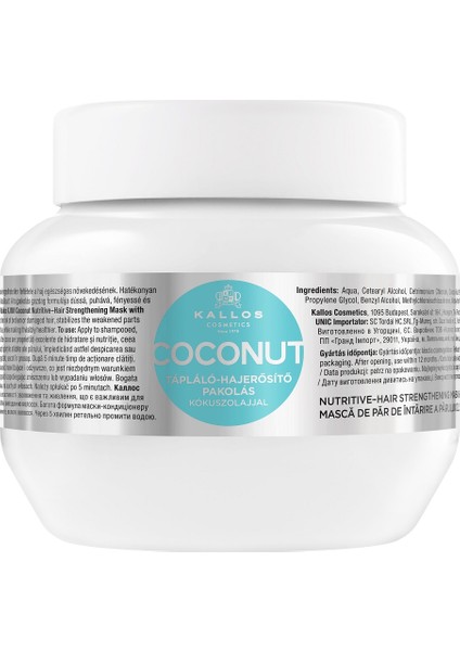 Coconut Hindistan Cevizi Yağı Içeren ve Besleyici Saç Bakım Maskesi 275ML