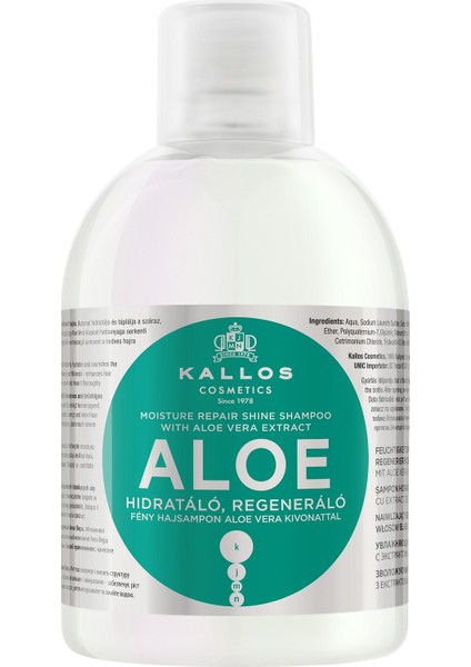 Aloe 1000 ml Kuru ve Yıpranmış Saçlar Için Aloe Vera Özlü Nem Terapisi ve Işıltı Verici Şampuan