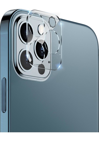 Apple iPhone 12 Pro Max Tam Uyumlu Şeffaf Kamera Lens Koruyucu