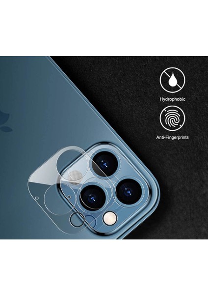 Apple iPhone 12 Pro Max Tam Uyumlu Şeffaf Kamera Lens Koruyucu