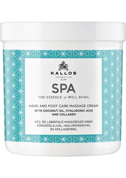 Spa 500 ml Hindistan Cevizi Yağı, Hyaluronik Asit ve Içeren El ve Ayak Bakım Masaj Kremi