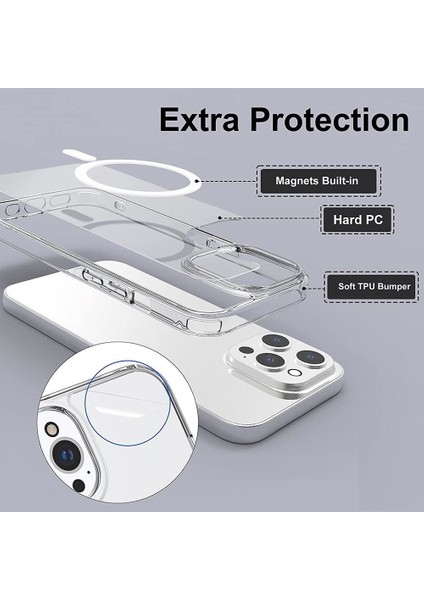 Apple iPhone 13 Pro Magsafe Özellikli Shock Proof Şeffaf Silikon Kılıf fiyatları