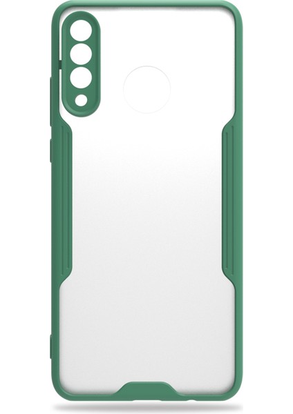 Huawei P30 Lite Kılıf Şeffaf Arka Renkli Çerçeve Hpr