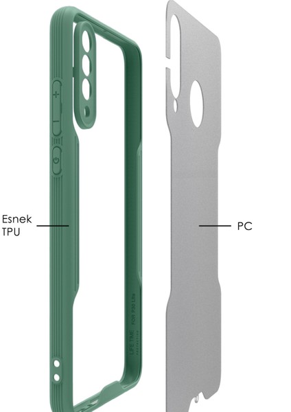 Huawei P30 Lite Kılıf Şeffaf Arka Renkli Çerçeve Hpr