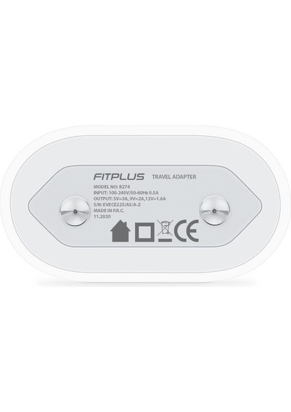 Fitplus Bianca Seri Pd 20W Type-C Çıkışlı Şarj Adaptörü B274 Beyaz