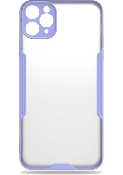 Apple iPhone 11 Pro Max Kılıf Şeffaf Arka Renkli Çerçeve Hpr
