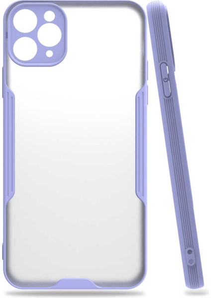 Apple iPhone 11 Pro Max Kılıf Şeffaf Arka Renkli Çerçeve Hpr