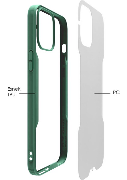 Apple iPhone 12 Mini Kılıf Şeffaf Arka Renkli Çerçeve Hpr